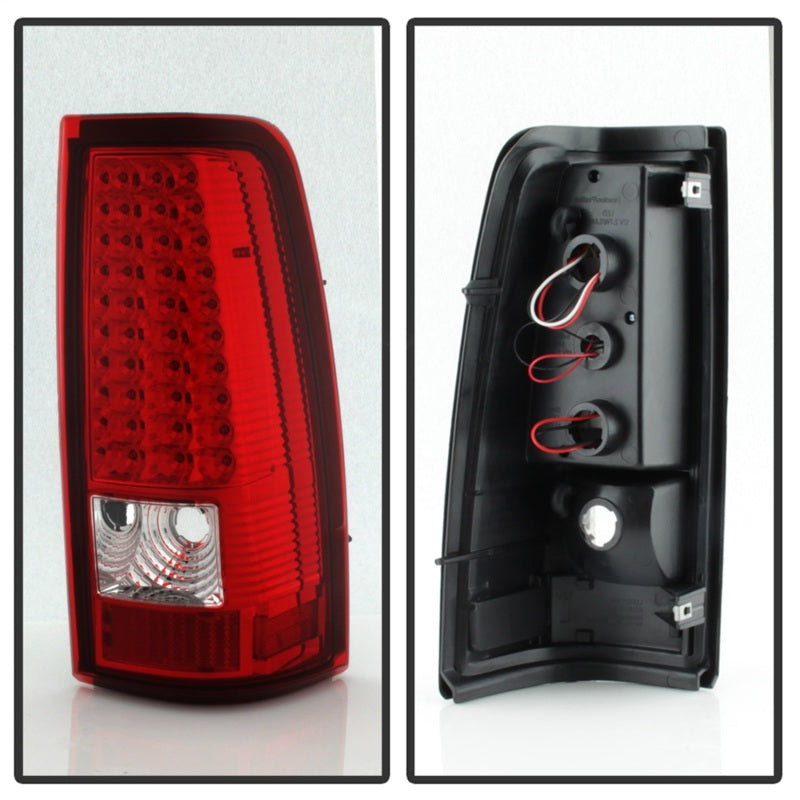 SPYDER 5008787 FITS 5008787 - Xtune Chevy Silverado 1500/2500/3500 03-06 LED Tail Lights Red Clear ALT-ON-CS03-LED-RC