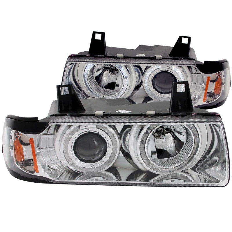 ANZO 121326 -  FITS: 1992-1998 BMW 3 Series E36 Projector Headlights w/ Halo Chrome G2 1 pc