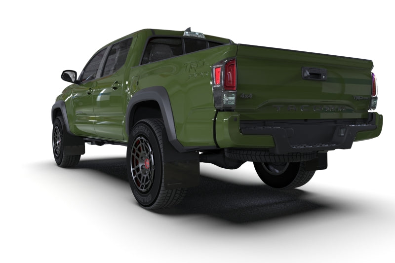 Rally Armor MF94-BLK-MBK FITS: FITS 16-22 Toyota Tacoma Black Mud Flap w/ Metallic Black Logo