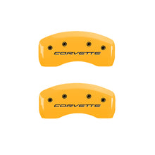 Load image into Gallery viewer, MGP 13007SCV5YL - 4 Caliper Covers Engraved Front &amp; Rear C5/Corvette Yellow finish black ch