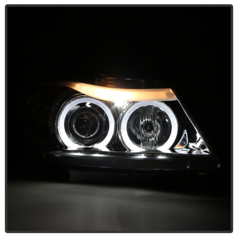 SPYDER 5009029 - Spyder BMW E90 3-Series 06-08 (4 dr) Proj LED Halo Amber Reflctr Rplc Bulb Smke PRO-YD-BMWE9005-AM-S