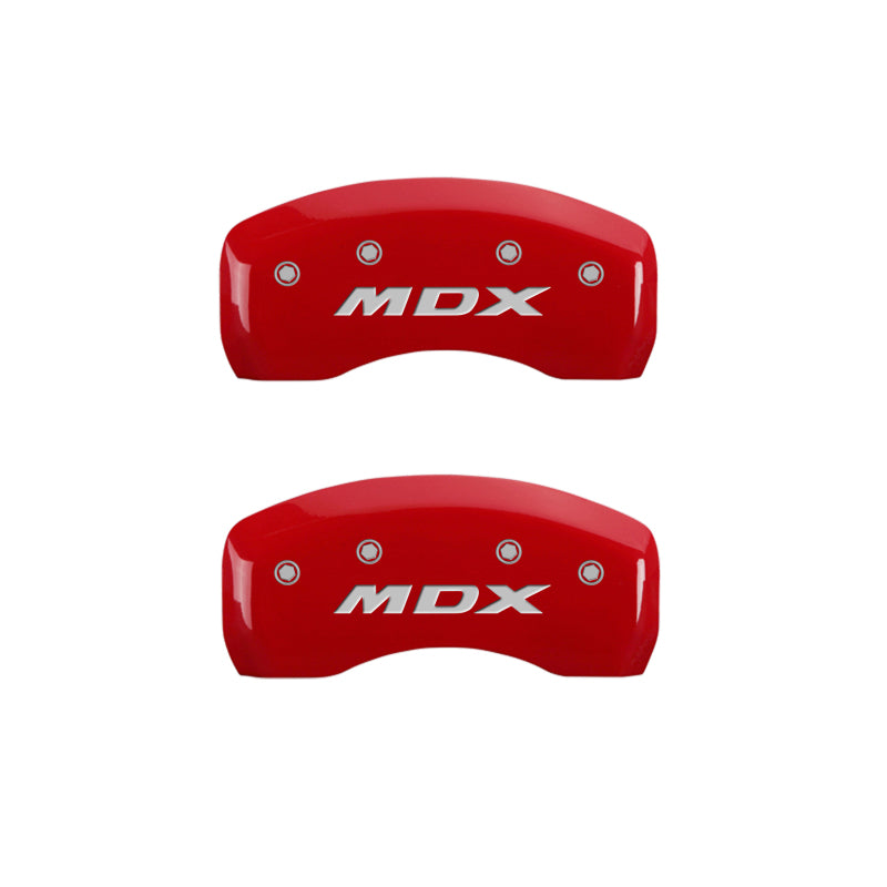 MGP 39021SMDXRD - 4 Caliper Covers Front Acura Rear MDX Red Finish Silver Characters