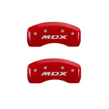 Load image into Gallery viewer, MGP 39021SMDXRD - 4 Caliper Covers Front Acura Rear MDX Red Finish Silver Characters