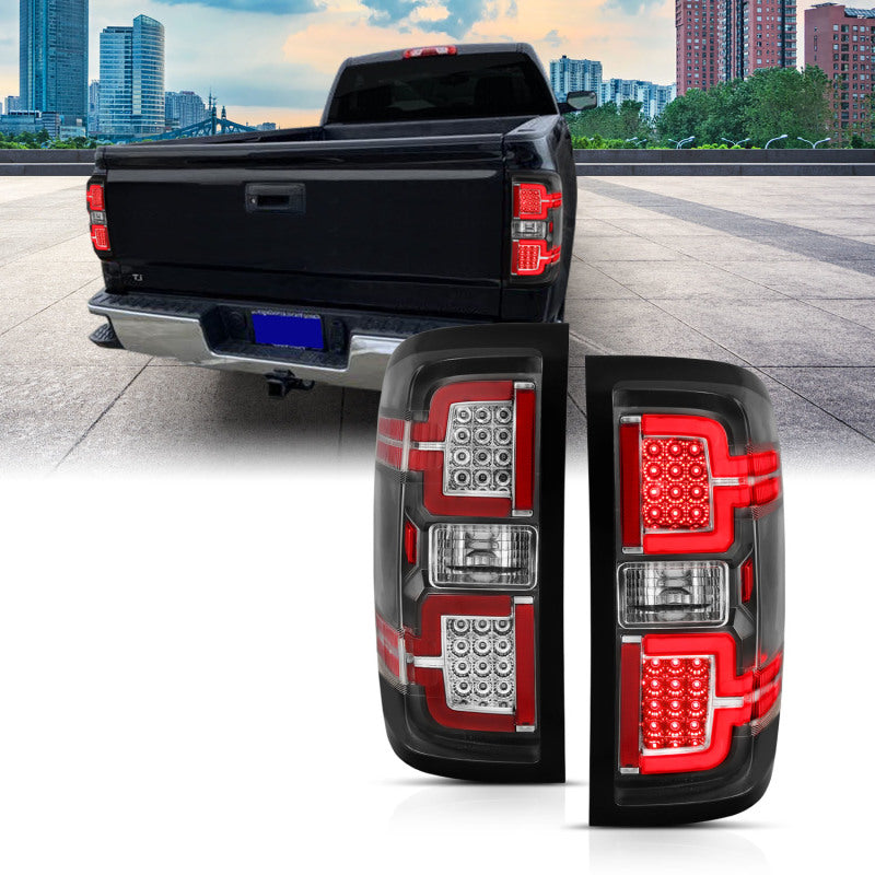 ANZO - [product_sku] - ANZO 2014-2018 Chevy Silverado 1500 LED Taillights Black - Fastmodz