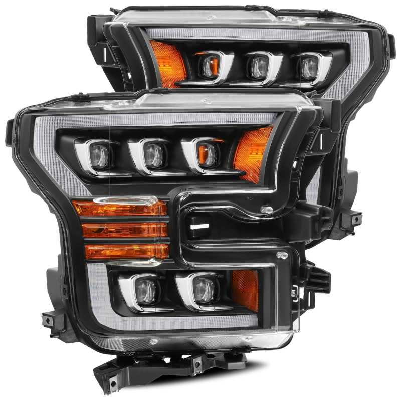 AlphaRex 880152 FITS 17-20 Ford Raptor NOVA LED Proj Headlights Plank Style Matte Black w/Activ Light/Seq Signal