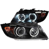 ANZO 121335 FITS: 2006-2008 BMW 3 Series E90-E91 Projector Headlights w/ Halo w/ LED Bar Black (CCFL)