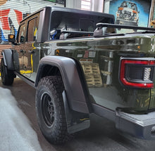 Load image into Gallery viewer, Rally Armor MF104-BLK-GRY FITS: FITS 19-23 Jeep JT Gladiator Mojave/Rubicon Black Mud Flap w/ Grey Logo