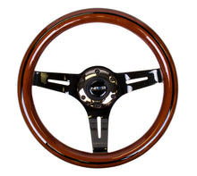 Load image into Gallery viewer, NRG ST-310BRB-BK - Classic Wood Grain Steering Wheel (310mm) Dark Wood &amp; Black Line Inlay w/Blk Chrome 3-Spoke Ctr.