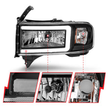 Load image into Gallery viewer, ANZO 111554 FITS 111554 - FITS: 94-02 Dodge RAM Crystal Headlightw/ Light Bar Black Housing