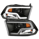 ANZO 111404 FITS: 09-18 Dodge Ram 1500 Plank Style Projector Headlights Black w/ Halo