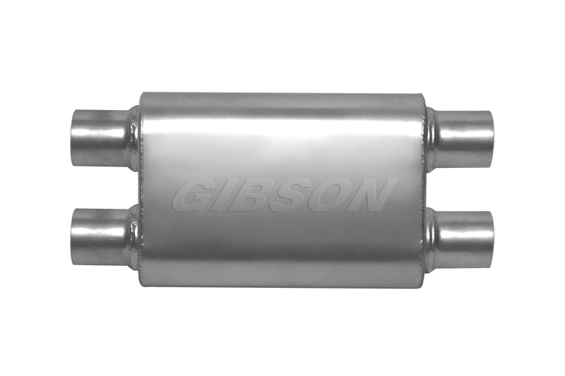 Gibson 55114S - CFT Superflow Dual/Dual Oval Muffler 4x9x18in/3in Inlet/3in Outlet Stainless