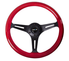 Load image into Gallery viewer, NRG ST-015BK-RD - Classic Wood Grain Steering Wheel (350mm) Red Pearl/Flake Paint w/Black 3-Spoke Center