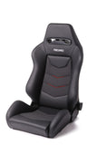 Recaro 7227110.1.3169 - Speed V Driver SeatBlack Leather/Red Suede Accent