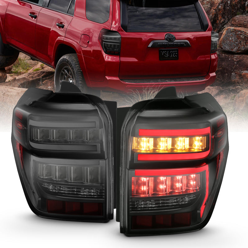 ANZO 311312 -  FITS: 2014-2020 Toyota 4Runner T.L Black Housing Smoke Lens Red Light Bar W/Sequential