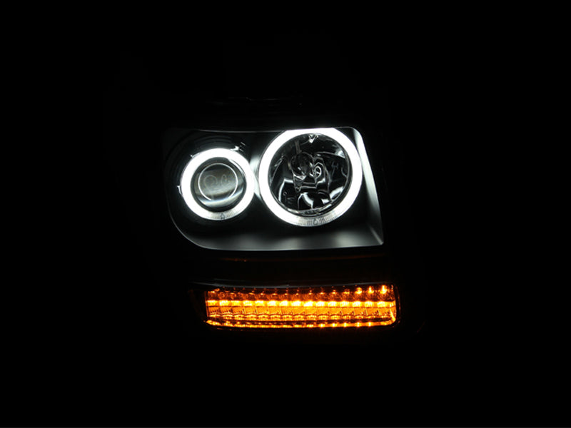 ANZO 111145 FITS: 2007-2012 Dodge Nitro Projector Headlights w/ Halo Black (CCFL) G2