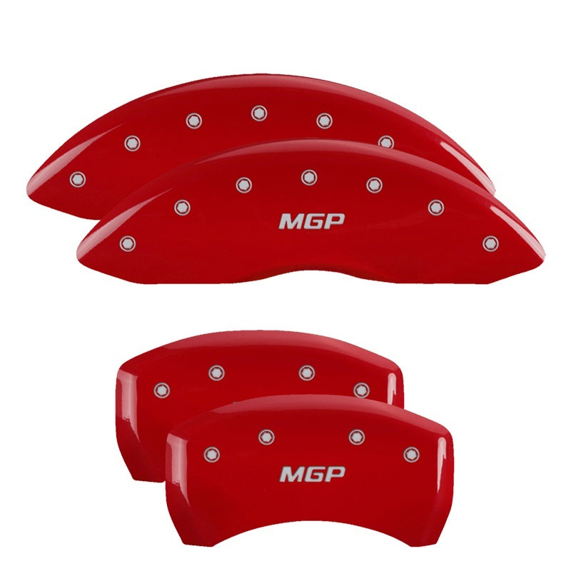 MGP 35008SXTSRD - 4 Caliper Covers Engraved Front Cadillac Engraved Rear XTS Red finish silver ch