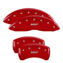 Load image into Gallery viewer, MGP 22132SMGPRD FITS 22132SRD4 Caliper Covers Engraved Front &amp; Rear Red finish silver ch