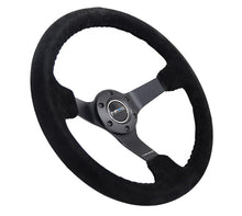 Load image into Gallery viewer, NRG RST-036MB-S-BK - Reinforced Steering Wheel (350mm / 3in. Deep) Blk Suede/Blk Bball Stitch w/5mm Matte Black Spoke