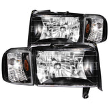 ANZO 111067 FITS: 1994-2001 Dodge Ram Crystal Headlights Black