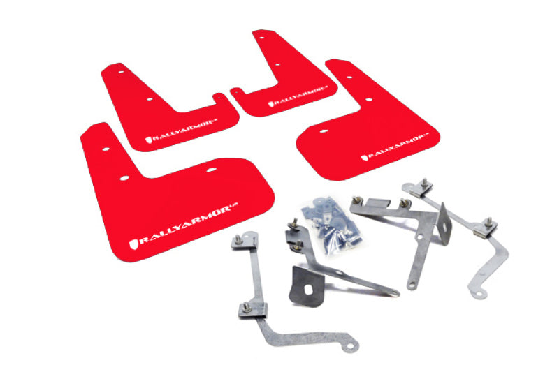 Rally Armor MF19-UR-RD/WH FITS: 11+ STI/WRX Sedan Only UR Red Mud Flap w/ White Logo