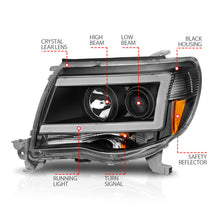 Load image into Gallery viewer, ANZO 111517 -  FITS: 05-09 Toyota Tacoma Projector Light Bar Style Headlights w/ C Light Bar