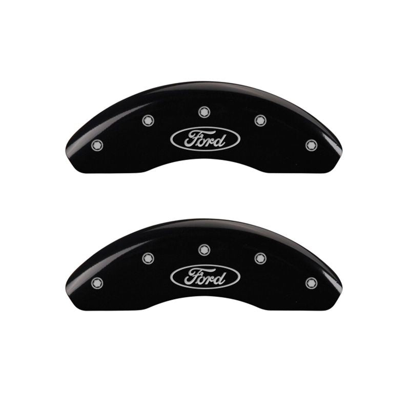 MGP 10095SMG1BK FITS 4 Caliper Covers Engraved Front Mustang Engraved Rear SN95/GT Black finish silver ch