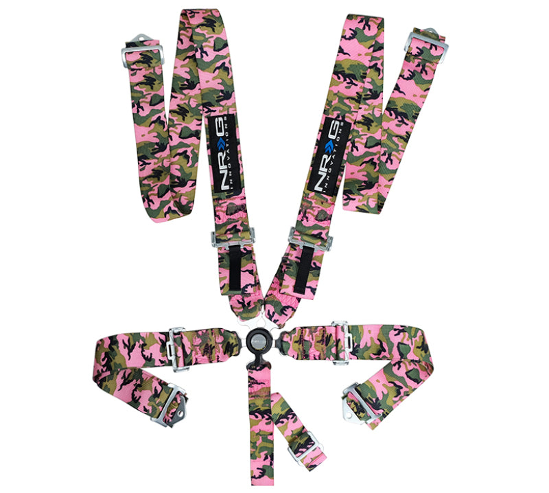 NRG SBH-RS5PCPKCAMO - SFI 16.1 5pt 3in. Seat Belt Harness/ Cam LockPink Camo