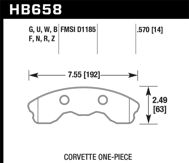 Hawk 06-13 Chevrolet Corvette Z06 DTC-60 Race Front Brake Pads (One Piece) - free shipping - Fastmodz