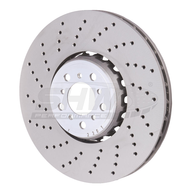 SHW Performance BFL48501 -  -SHW 15-18 BMW X5 M 4.4L Left Front Cross-Drilled Lightweight Brake Rotor