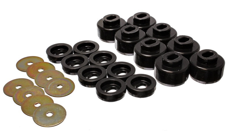 Energy Suspension 3.4150G FITS 3.4150G FITS 99-06 Silverado C1500/K1500/01-06 Silverado C2500/K2500 Black Body(cab) Mount Set