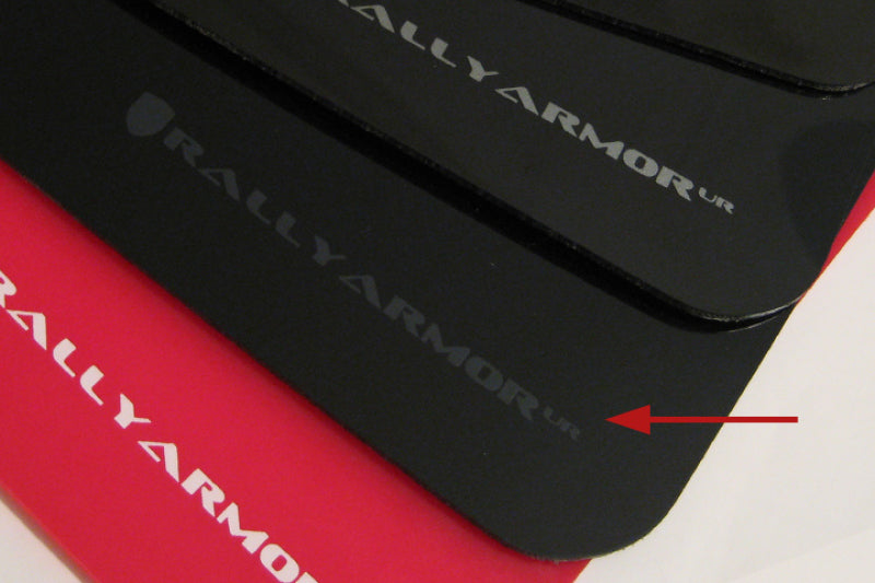 Rally Armor MF1-UR-BLK/GRY FITS: 02-07 Subaru WRX/STI/RS/2.5i (wagons req mod) UR Black Mud Flap w/ Grey Logo