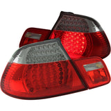 ANZO 321185 FITS 2000-2003 BMW 3 Series E46 LED Taillights Red Clear 4pc