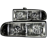 ANZO 111156 FITS: 1998-2005 Chevrolet S-10 Crystal Headlights Black