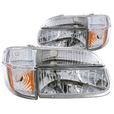 ANZO 111040 FITS: 1995-2001 Ford Explorer Crystal Headlights Chrome w/ Corner Lights 2pc