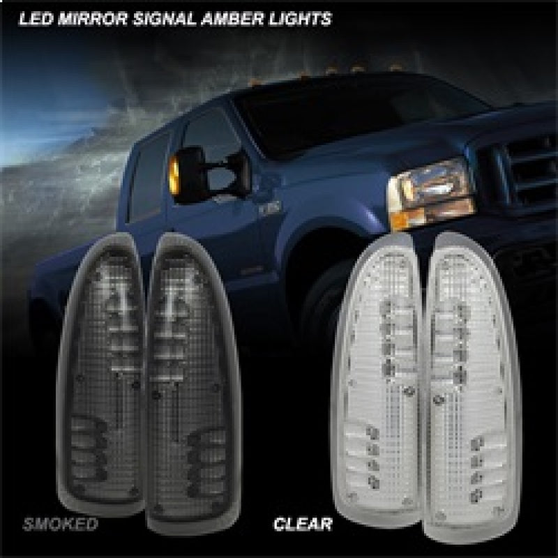 SPYDER 9924712 - xTune Ford Superduty F250-F650 03-07 Amber LED Mirror Signal LensClear ACC-LED-FDSD99-MR-C