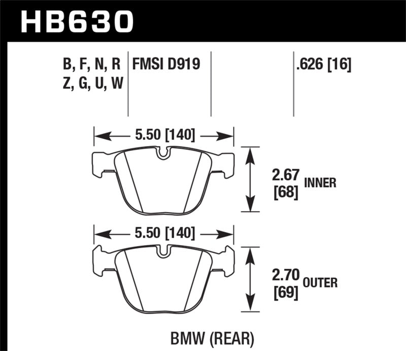 Hawk 02-11 BMW (Various) HPS Street Rear Brake Pads - free shipping - Fastmodz