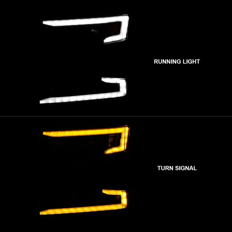 ANZO 111566-L FITS 111566-L FITS 19-22 Chevrolet Silverado 1500 LED Proj HL w/Lgt Bar SwBk Seq. Blk w/In. LightDriver Side ON