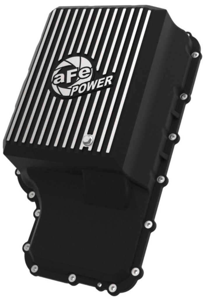 aFe 46-71220B FITS 20-21 Ford Truck w/ 10R140 Transmission Pan Black POWER Street Series w/ Machined Fins