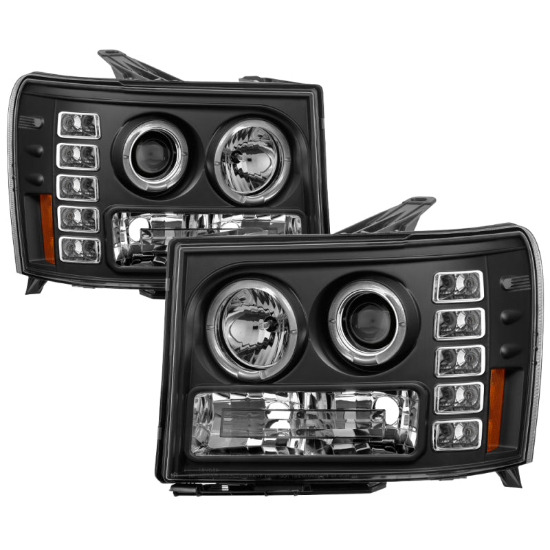 SPYDER 5010605 - Spyder GMC Sierra 1500/GMC Sierra Denali 08-13 Projector LED Halo- LED Blk PRO-YD-GS07-HL-BK