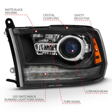 Load image into Gallery viewer, ANZO 111489 FITS: 2009-2018 Dodge Ram 1500 Projector Headlights Plank Style Halo w/Switchback Matte Black