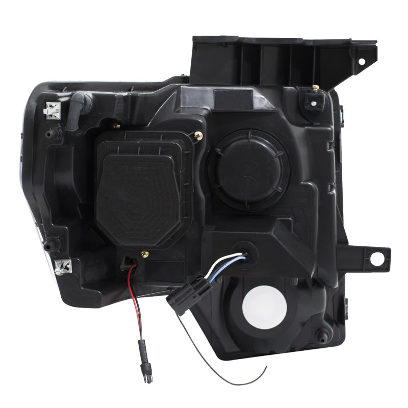 ANZO - [product_sku] - ANZO 2009-2014 Ford F-150 Projector Headlights w/ U-Bar Switchback Black w/ Amber - Fastmodz