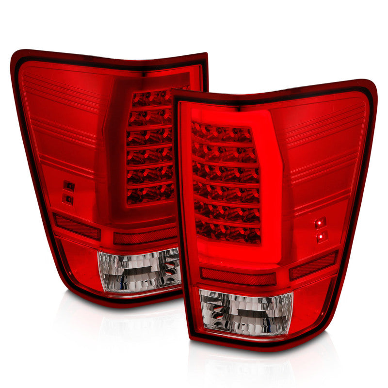 ANZO 311422 -Anzo 04-15 Nissan Titan Full LED Tailights Chrome Housing Red/Clear Lens