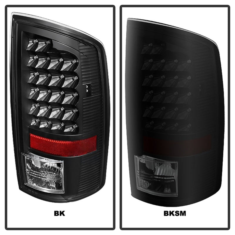 SPYDER 5077509 - Xtune Dodge Ram 02-06 1500 / Ram 2500/3500 03-06 LED Tail Light Black Smoke ALT-JH-DR02-LED-BKSM