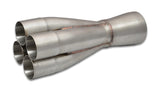 Vibrant 10305 - 4-1 SS Merge Collectors (1-7/8in Inlet Slipover ID 2-1/2in Merge Outlet OD) Single Unit