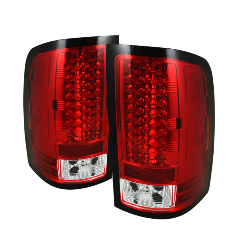 SPYDER 5014955 - Spyder GMC Sierra 07-13 (Not 3500 Dually 4 Rear Wheels)LED Tail Lights Red Clear ALT-YD-GS07-LED-RC