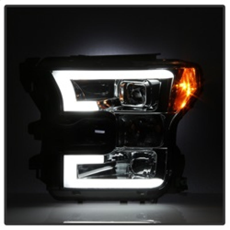 SPYDER 5083678 - Spyder Ford F150 2015-2017 Projector HeadlightsLight Bar DRL LEDSmoke PRO-YD-FF15015-LBDRL-SM