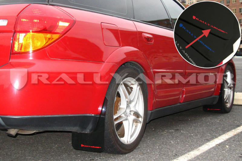 Rally Armor MF4-UR-BLK/RD FITS: 2005-2009 Legacy GT and Outback UR Black Mud Flap w/ Red Logo