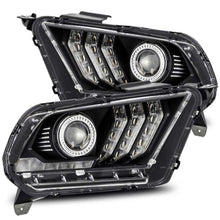 Load image into Gallery viewer, AlphaRex 880115 FITS 10-12 Ford Mustang LUXX LED Proj Headlights Plank Style Black w/Activ Light/Seq Signal