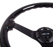 Load image into Gallery viewer, NRG RST-036BSB-BK - Reinforced Steering Wheel (350mm / 3in Deep) Classic Blk Sparkle Wood Grain w/Blk 3-Spoke Center