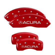 Load image into Gallery viewer, MGP 39006SACURD - 4 Caliper Covers Engraved Front &amp; Rear Acura Red finish silver ch